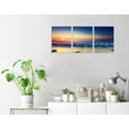thumbnail image 6 of 3 Panels Beach Home Beach Decor Beach Wall Art Beach Decor for Home White Ocean Beach Sunrise with Deep Blue Sky Beach Pictures Beach Art for Wall Beach Art Wall Decor 12" x 16" x 3 Pieces, 6 of 6