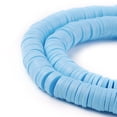 thumbnail image 2 of Flat Round Eco-Friendly Handmade Polymer Clay Beads Disc Heishi Beads for Hawaiian Earring Bracelet Necklace Jewelry Making Light Sky Blue 6x1mm Hole: 2mm about 353~378pcs/strand 17.7 inch, 2 of 6