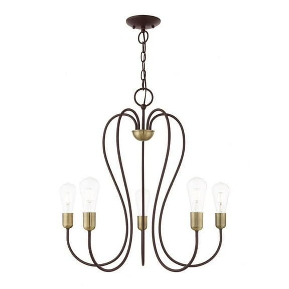 Transitional Five Light Chandelier-Bronze Finish Bailey Street Home 218-Bel-4188637