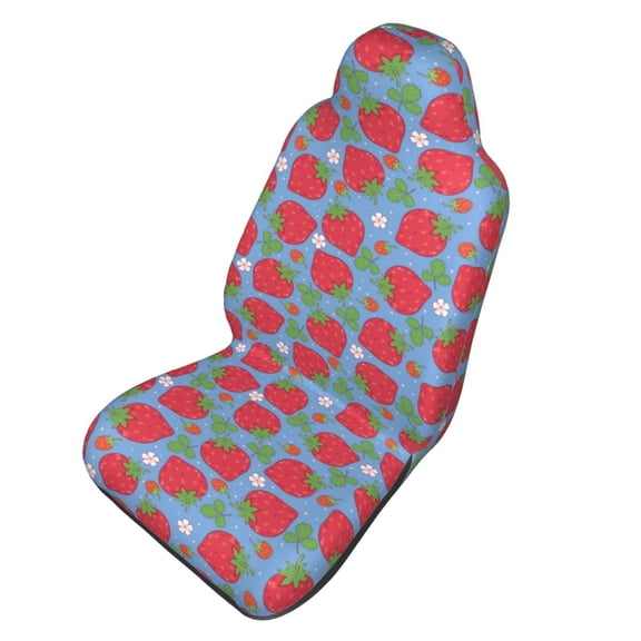 Picia Hand Drawn Strawberry Print Waterproof Sweating Car Seat Cover for Post Gym Workout, Running, Beach and Hiking, Universal Fit Anti-Slip Bucket Seat Protector