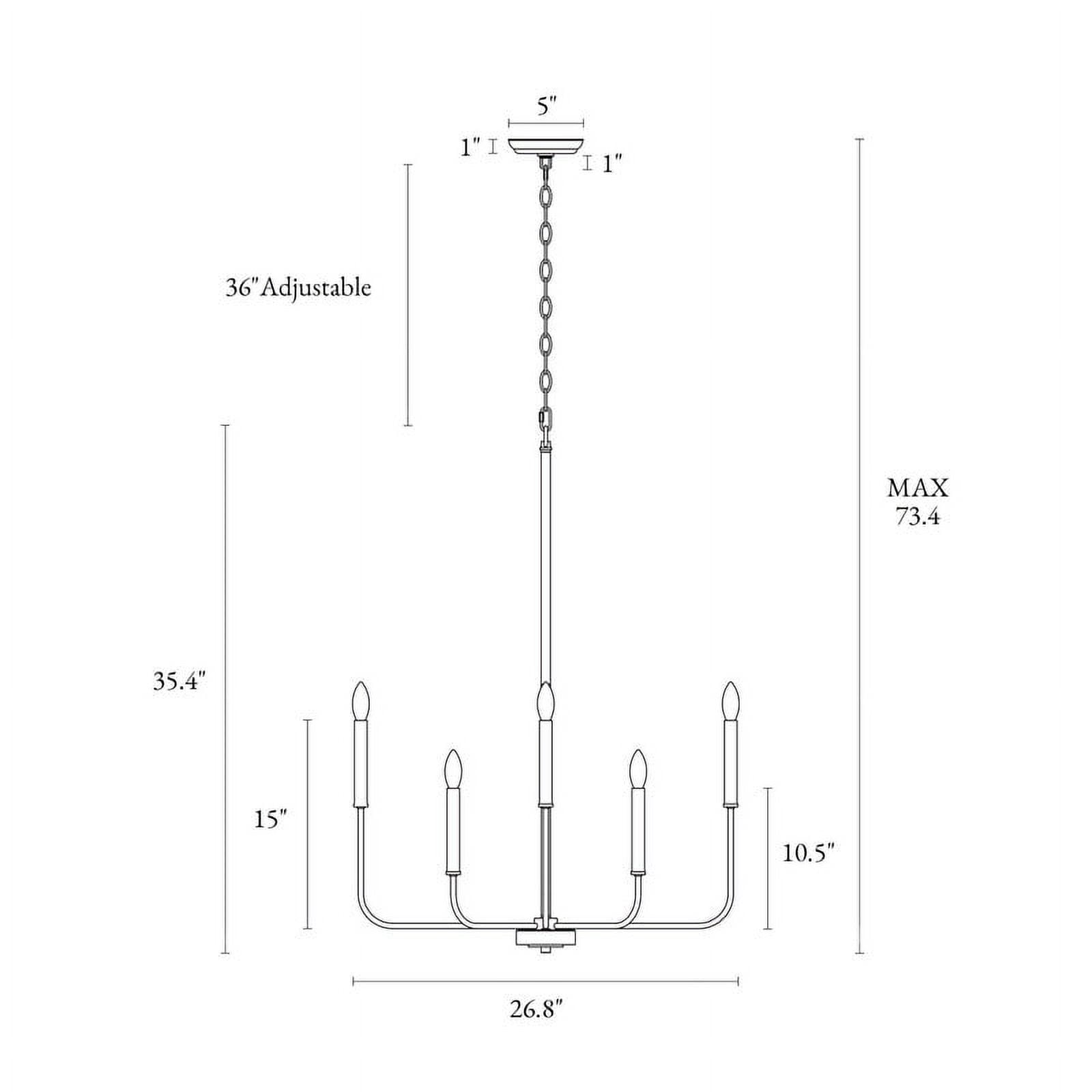 LNC 8-Light Antique Gold Modern Linear Dining Room Chandelier,26.8"D x 26.8"W x 35.4"H