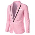 thumbnail image 1 of Lars Amadeus Blazer de corte slim de negocios para hombre, abrigo deportivo con un botón y un solo pecho Rosa L, 1 of 6