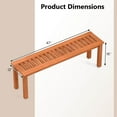 thumbnail image 3 of Costway 2 PCS 47 Inch Patio Wood Bench 2-Person Backless Bench with Slatted Seat Teak, 3 of 9