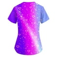 thumbnail image 4 of Hearthz S-5XL Valentines Day Scrubs for Women Love Heart Graphic Fitted Scrub Tops Women Stretchy V Neck Short Sleeve Nurses Working Uniforms with Pocket, 4 of 4