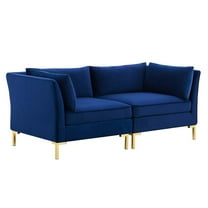 Modway Ardent Performance Velvet Loveseat in Navy