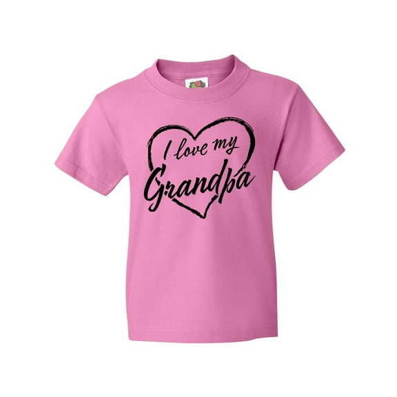Inktastic I Love My Grandpa in Black Chalk Heart Youth T-Shirt
