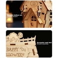 thumbnail image 5 of 3D Wooden Puzzle 7 X 4.5 Inch Unfinished Wood Haunted House Diy Miniature Kit Spooky Halloween Decor Halloween Party Favor for Home Office 1 Pack, 5 of 5