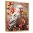 thumbnail image 2 of Designart "Parrot Paradise Vintage Floral Scene I" Animals Framed Wall Art - Modern White Parrot Bedroom Framed Canvas Wall Art, 2 of 6