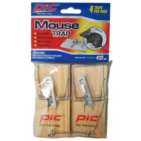 PIC Wood Mouse Traps (Pack of 12)