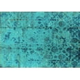 thumbnail image 1 of Ahgly Company Machine Washable Indoor Rectangle Oriental Turquoise Blue Industrial Area Rugs, 6' x 9', 1 of 4