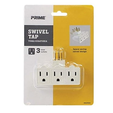 Prime Wire & Cable  3 Outlet, White Swivel Power Tap