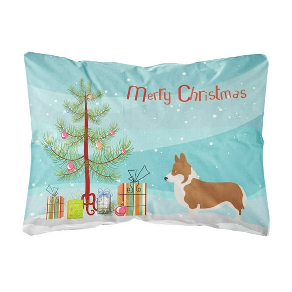 Carolines Treasures BB8482PW1216 Pembroke Welsh Corgi Christmas Canvas Fabric Decorative Pillow, 12H x16W, multicolor