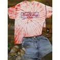 thumbnail image 3 of Happy Birthday Usa Banner Tie Dye Cyclone Women -Image by Shutterstock, Female x-Large, 3 of 4