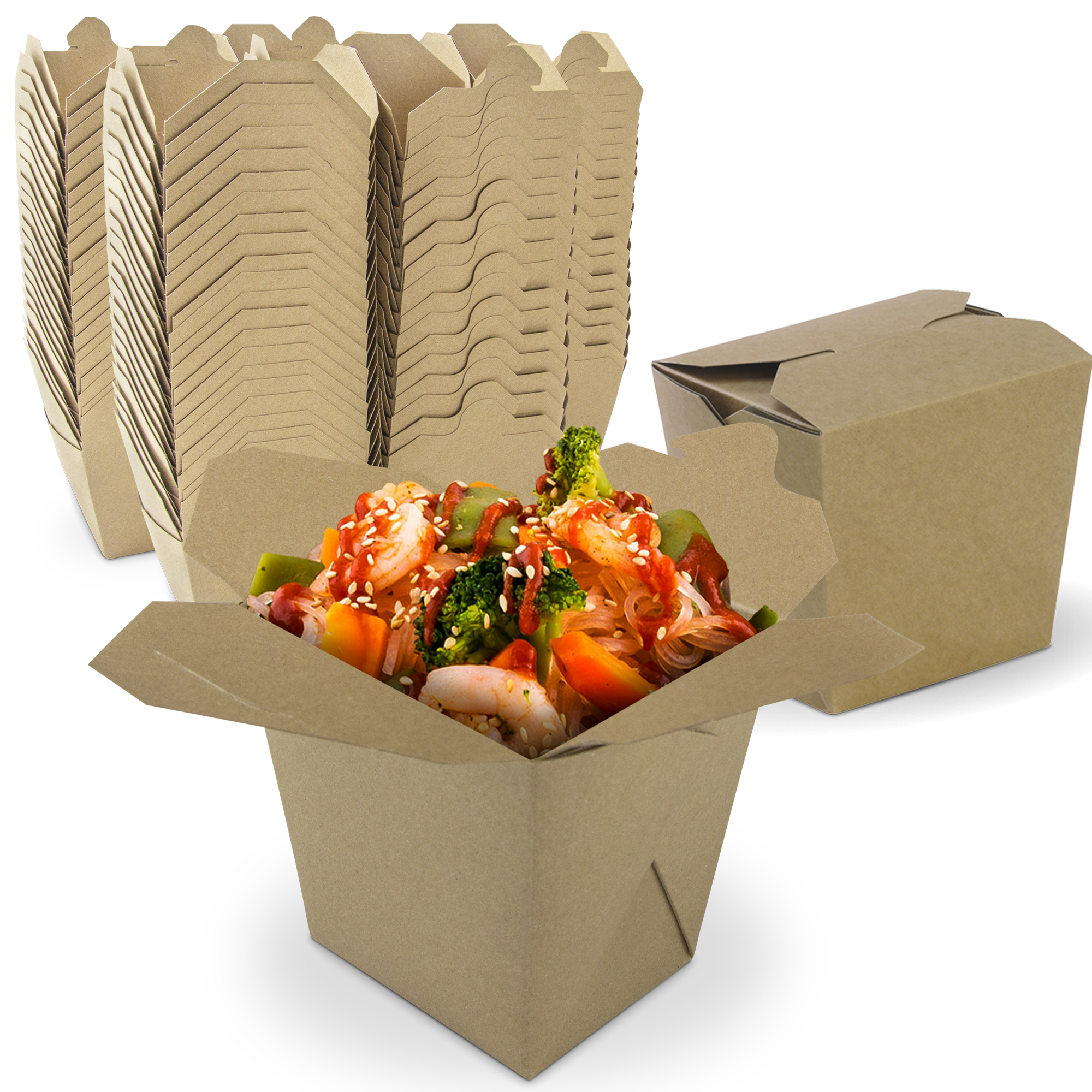 Paper Take-Out Boxes - 26 oz - ULINE - Carton of 450 - S-22405