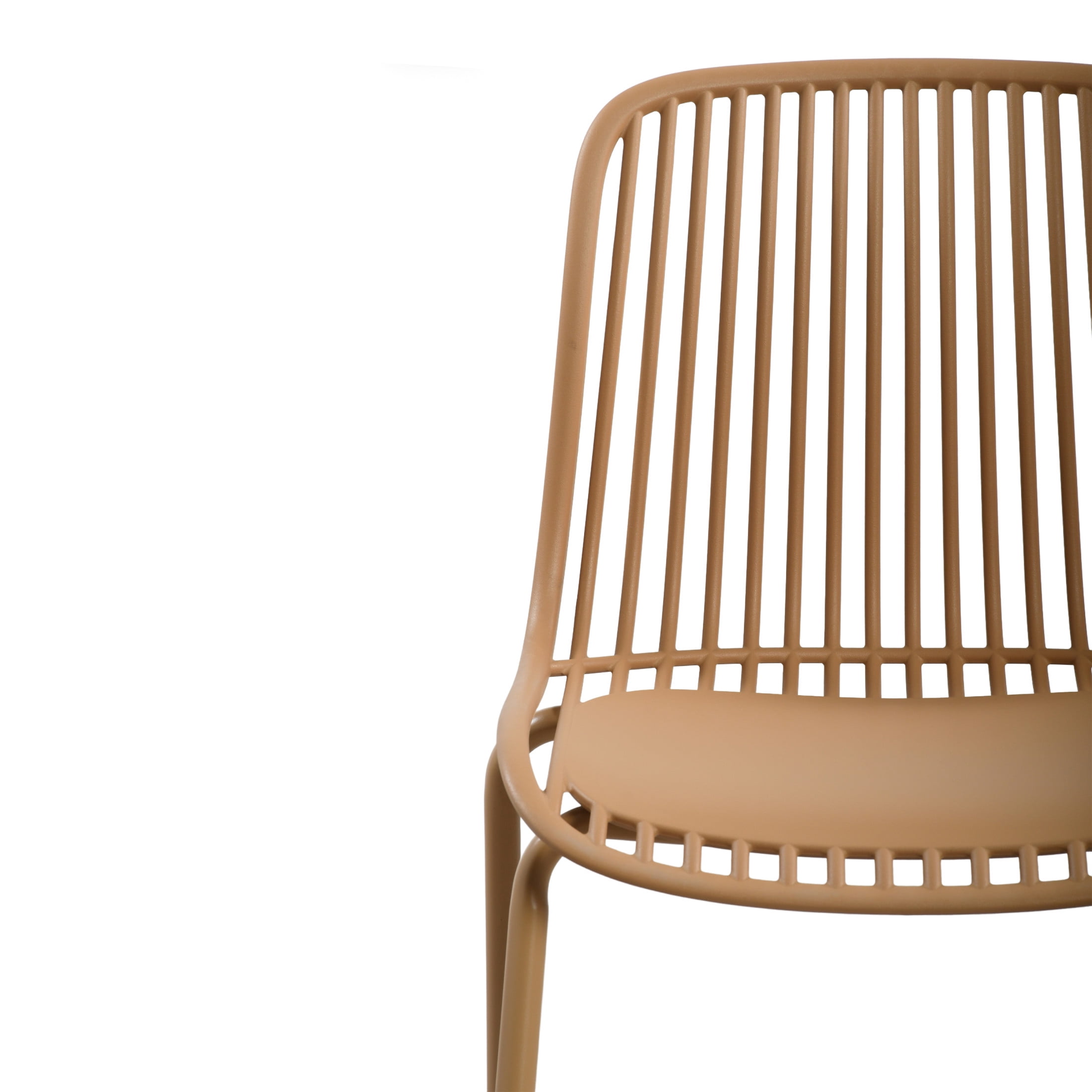 Christopher Knight Home Modern Plastic Outdoor Dining Chairs with Iron Legs, Yellow Brown, Set of 2