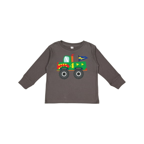 Inktastic 4th Birthday Truck Boys Long Sleeve Toddler T-Shirt