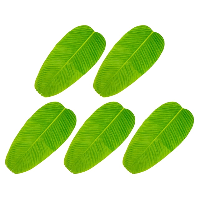 EeaseMX 5 manteles individuales para mesa de comedor con simulación de hoja de plátano, manteles individuales anticalor