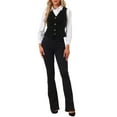 thumbnail image 2 of INSPIRE CHIC Women's Waistcoat Steampunk Velvet Christmas Sleeveless Button Down V-Neck Suit Vests L Black, 2 of 6