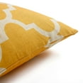 thumbnail image 2 of Quality Home Flax Linen Blend Textured Moroccan Print Pillow - Insert Not Included - Yellow - 18"W x 18"L - (2 Pillow Covers), 2 of 2