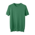 thumbnail image 5 of Arlun Women's Short Sleeve V-Neck Sweaters Casual Lightweight Solid Color Knit Sweater Soft Comfortable Base Layer Pullover Tops Green3 M, 5 of 5