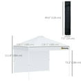 thumbnail image 3 of Outsunny 10' x 10' Pop Up Canopy Tent with Sidewall and Bag, White, 3 of 10