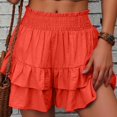 thumbnail image 2 of Pantalones culotte de mujer, de color liso, con pierna ancha y cintura alta, cintura elástica con lazo, estilo informal/deportivo, para llevar a diario en verano, 2 of 6