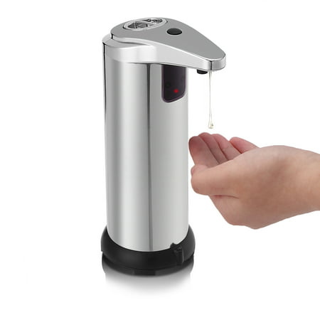 TAPCET Automatic Soap Dispenser IR Sensor Touchless Stainless Steel Hand Soap Dispenser Soap Dispenser Waterproof Base for Kitchen Bathroom,