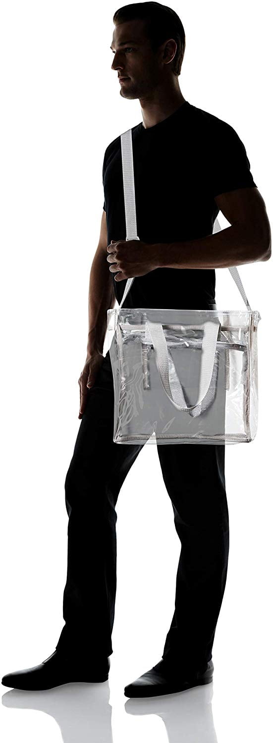 PGA NCAA and NFL Stadium Approved Clear Purse Seasons Treasure 8 inch Clear Cross-Body Messenger Shoulder Bag w Adjustable Strap