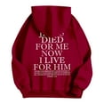 thumbnail image 2 of SIYUDAN Women's Sweatshirts Hoodies Trust in the Lord Hoodies Letter Print Hoodies Oversized Womens Pullover Sweatshirts Winter Tops Preppy Clothes, 2 of 4