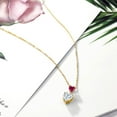 thumbnail image 5 of Gem Stone King 18K Yellow Gold Plated Silver Red Created Ruby Pendant with Chain Set with Moissanite (2.40 Cttw), 5 of 5