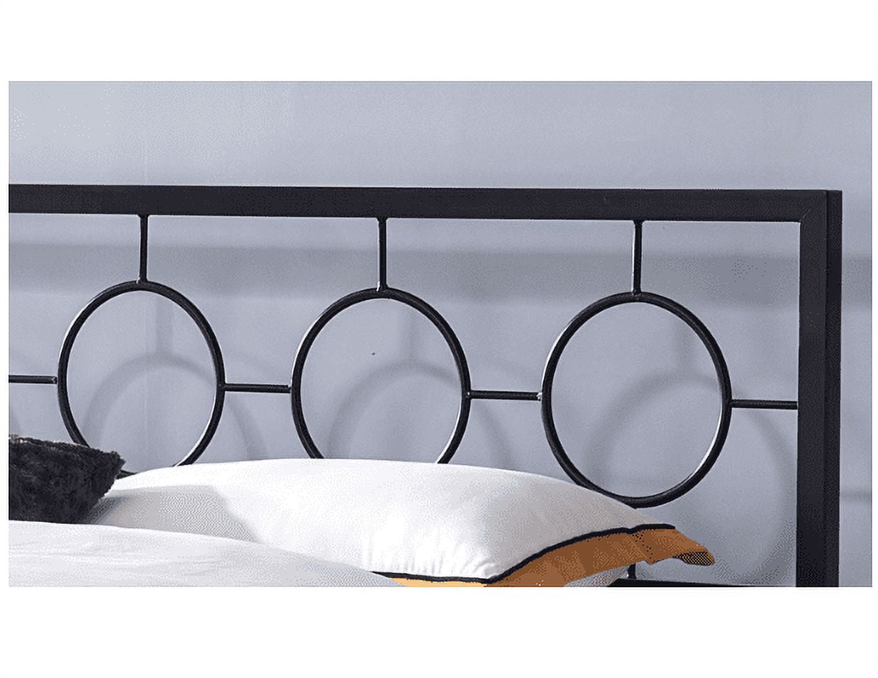 Noble House Ewelina Modern King-Size Iron Geometric Low-Profile Bed Frame, Flat Black
