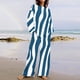thumbnail image 1 of Puntoco Conjunto De top Y Pantalones De Cuello Redondo De Manga Larga Estampado Casual De Verano Para Mujer Azul Marino Xxl, 1 of 5