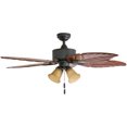 thumbnail image 4 of Honeywell Royal Palm 52" Bronze Tropical LED Ceiling Fan with Light, Hand Carved Blades, 4 of 7
