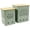 Green, variant on Kitchen Vegetable Storage Tins Set of 2 for Potatoes, Onion, with wooden lid Garlic Bin Caddy, Long Shelf Life-Grey