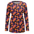 thumbnail image 4 of Blusa suelta informal de manga larga con cuello redondo y bolsillo para mujer, Tops estampados de Halloween Fridja fjkfkj154, 4 of 5