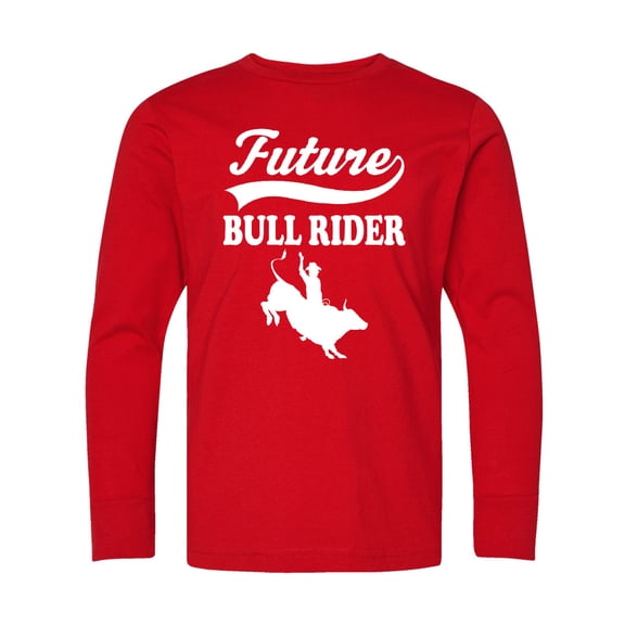 Inktastic Future Bull Rider Rodeo Riding Long Sleeve Youth T-Shirt