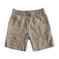 thumbnail image 5 of PUYAHG Casual Cargo Pantsfor Womens Summer Shorts Lightweight Outdoor Walking Travel Elastic Waist Wide Leg Stretchable Loose Fit with Pockets Short Pants for Ladies Brown,S, 5 of 6