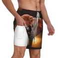 thumbnail image 3 of Balery Elephant Sunset in Kenya Mens Swim Trunks Swim Shorts for Men Quick Dry Inseam Beach Shorts with Compression Liner Pocket-3X-Large, 3 of 9