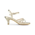 thumbnail image 3 of BLISSFUL STEP Chaussures pour Femmes Sandales à Talon Kitten à Bout Ouvert en PU avec Bride à la Cheville Ornée de Strass 6,5, 3 of 8
