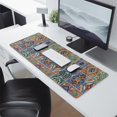 thumbnail image 2 of Long Mouse Pads for Desk,Brown Traditional Tile Pattern Desk Mats on Top Of Desks, Desk Mouse Pad Extra Large with 3mm Non-Slip Base and Stitched Edge for Gaming,Office,Work,Home 31.5"x11.8", 2 of 6
