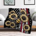thumbnail image 4 of Sunflower Bumble Bee American Flag Blanket Gifts for Girls Boys Soft Throw Blanket Comfy Plush Blanket Flannel Travel Blankets for Outdoor Couch Sofa Birthday Gifts for Women Men Kids, 4 of 5