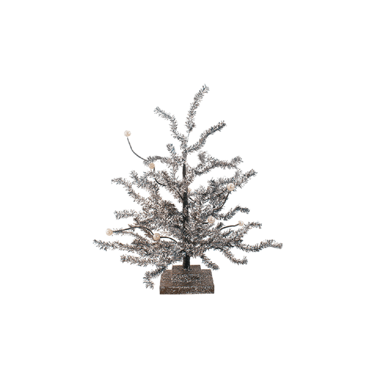 12" Small Artificial Silver Tinsel Christmas Tree Unlit