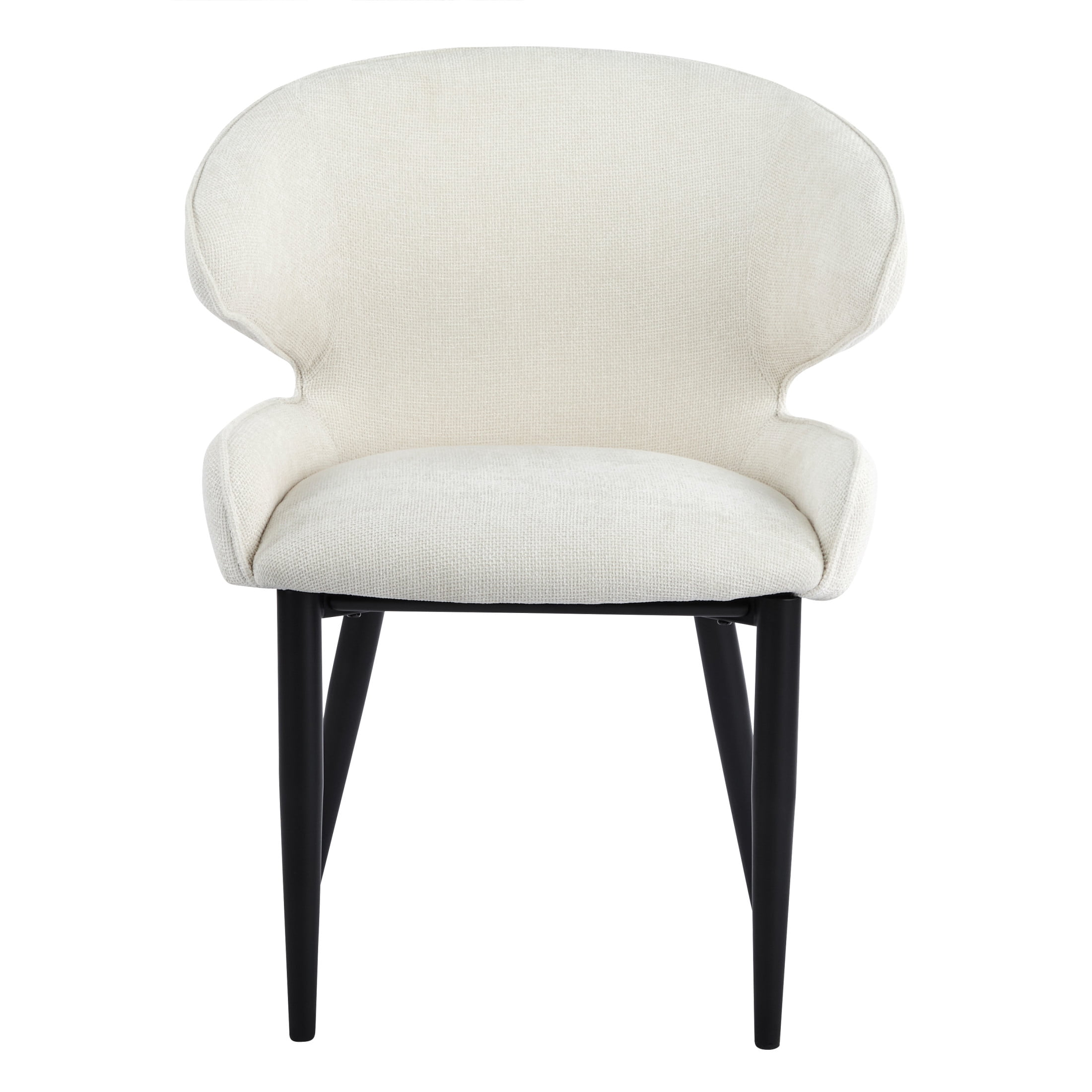 Christopher Knight Home Modern Accent Upholstered Dining Chairs with Metal Legs, Beige+Black, Set of 4