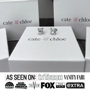 Cate & Chloe Lorelei 18k White Gold Plated Stud Earrings with Swarovski Crystals Gift for Women