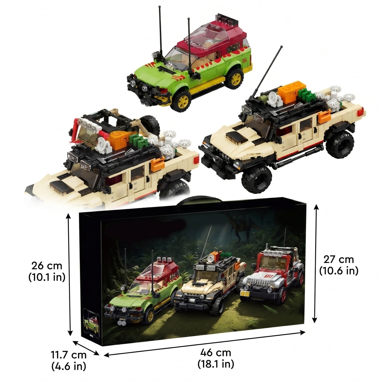 3 in 1 Classic off-Road Vehicle Building Block Sets, 1632 Pcs off Road Cars DIY Model Kit, Collectible and Display ORV Building Toys, Creative Birthday Gifts for Adults Teens 14+
