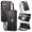 Black, variant on For iPhone 14/15/16/17 Plus/Pro/Pro Max Wallet Case,PU Leather Flip Cover with Card Slots Kickstand Zipper Coin Pocket,Floral Embossed PU Leather Protective Cover Purse for Women Girls