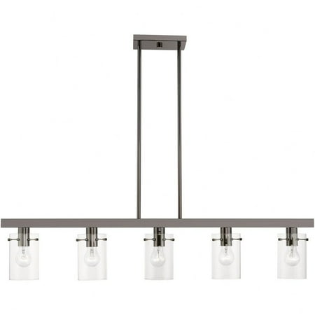 

5 Light Linear Chandelier in Contemporary Style-14.5 inches Tall and 4.5 inches Wide-Brushed Nickel Finish Bailey Street Home 218-Bel-4829100