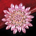 thumbnail image 5 of Rhinestone flower brooch, large crystal flower brooch, lapel pin, suitable for parties, birthdays, dances, banquets, dresses, suits, formal wear, hats, bags, and other accessories; women's jewelry., 5 of 6