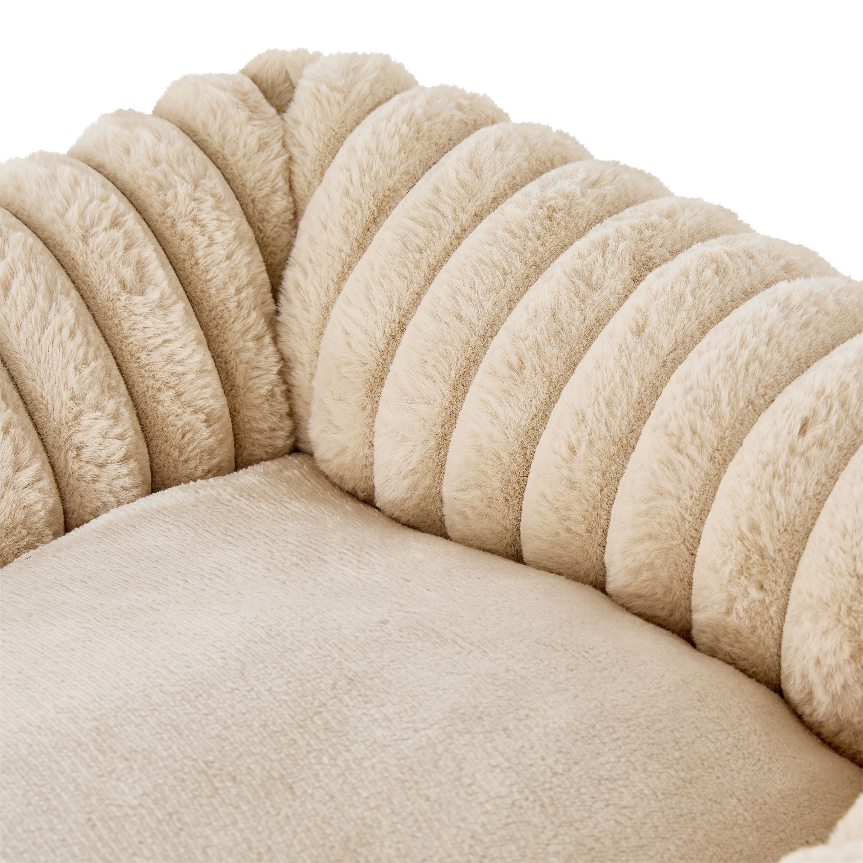 Vibrant Life Medium Ribbed Plush Cuddler Dog Bed, Tan, 27" x 21"