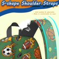 thumbnail image 5 of Football and Basketball Green Pattern 17" School Backpacks for Teens,Waterproof Oxford Fabric,S-Shape Padded Straps for School,Travel,Hiking,Camping, 5 of 6